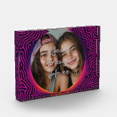 Neon Vaporwave Swirl Custom Photo Lijst Fotoblokken (Links)