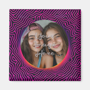 Neon Vaporwave Swirl Custom Photo Lijst Magneet