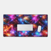 Neon veelhoekige abstracte met explosies bureaumat (Keyboard & Muis)