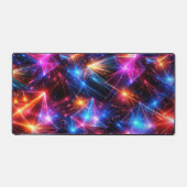 Neon veelhoekige abstracte met explosies bureaumat (Voorkant)