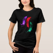 Neon Veer Glow Zwarte T-shirt (Voorkant)