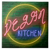 Neon Vegan Kitchen Sign Tegeltje (Voorkant)