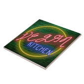 Neon Vegan Kitchen Sign Tegeltje (Zijkant)