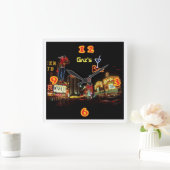 Neon Vegas Thuisbar Persoonlijk Vierkante Klok (Huis)