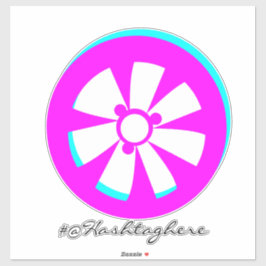Neon Velg Roze Zwart Auto Sticker