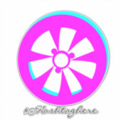 Neon Velg Roze Zwart Auto Sticker (Voorkant)