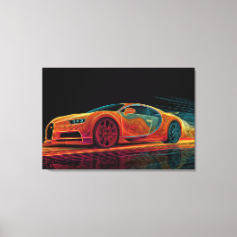 Neon Velocity | Automobielkunst (91 cm x 61 cm) Canvas Afdruk