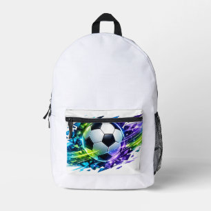 Neon Verbrijzelde Abstracte Voetbal Bedrukte Rugzak
