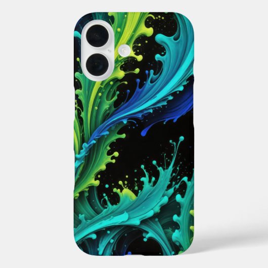 Neon verf spettert op zwart Case-Mate iPhone case (Achterkant)