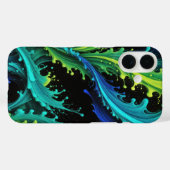 Neon verf spettert op zwart Case-Mate iPhone case (Achterkant (horizontaal))