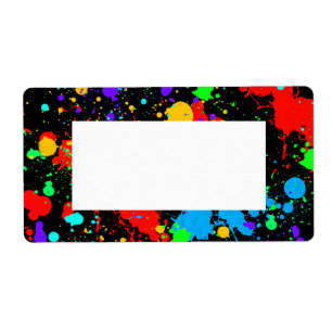 Neon, Verf Splatter, Douane Etiket