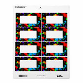 Neon, Verf Splatter, Douane Etiket (Full Sheet)