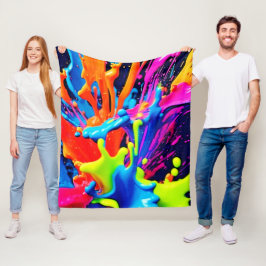 Neon Verf Vloeistof Explosie Fleece Deken