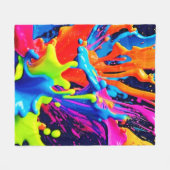 Neon Verf Vloeistof Explosie Fleece Deken (Voorkant (Horizontaal))