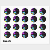 Neon, verfspatten, Sweet Sixteen, Bat Mitzvah, Ronde Sticker (Vel)