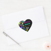 Neon, verfspatten, Sweet Sixteen, dank je Hart Sticker (Envelop)