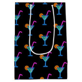 Neon Verjaardag Cocktail op zwart Medium Cadeauzakje (Achterkant)