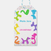 NEON VERJAARDAG DIEREN BALLONNEN CADEAULABEL (Voorkant)