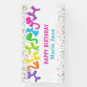 NEON VERJAARDAG DIEREN BALLONNEN SPANDOEK (Verticaal)