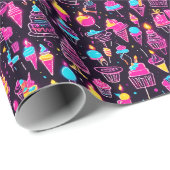 Neon Verjaardag snoep Cadeaupapier (Rol Hoek)
