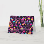 Neon Verjaardag Snoepjes Kaart (Voorkant)