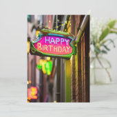 Neon Verjaardag Teken Verjaardag Uitnodiging (Staand voorkant)