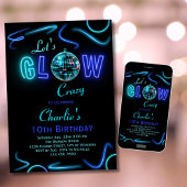 Neon Verjaardag Uitnodiging Jongens Let's Glow Cra