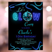 Neon Verjaardag Uitnodiging Jongens Let's Glow Cra