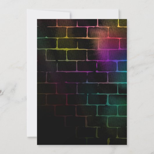 Neon Verjaardag uitnodiging voor Meisje 18th Verja (Achterkant)