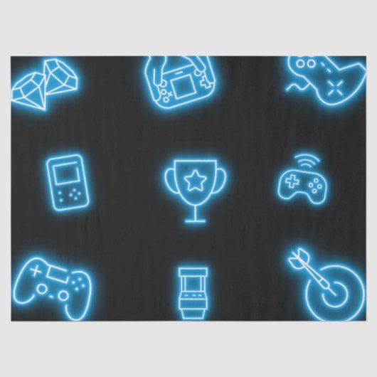 Neon verjaardag video games elk jaar tissuepapier (Voorkant)