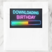Neon Verjaardagscomputer Downloadbalk Rechthoekige Sticker (Tas)