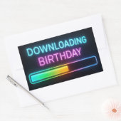 Neon Verjaardagscomputer Downloadbalk Rechthoekige Sticker (Envelop)