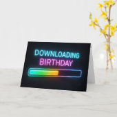Neon verjaardagscomputer laadbalk kaart (Gele Bloem)