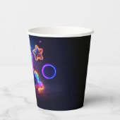 Neon Verjaardagsfeest Eenhoorn Magisch Papieren Bekers (Achterkant)