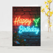 Neon Verjaardagsmuurkaart Kaart (Gele Bloem)