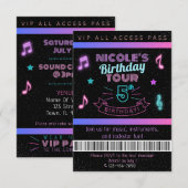 Neon Verjaardagstour Muziek Verjaardagsfeest VIP U (Voorkant / Achterkant)