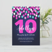 Neon verjaardagsuitnodiging Glow in het donker uit Kaart (Staand voorkant)