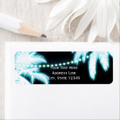 Neon Verlichte Palmboom Strandfeest Zomer Etiket (Insitu)