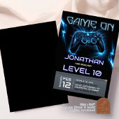 Neon Verlichting Video Game Level Up Verjaardag Kaart