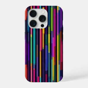 Neon Verticaal Streeppatroon iPhone 15 Pro Case