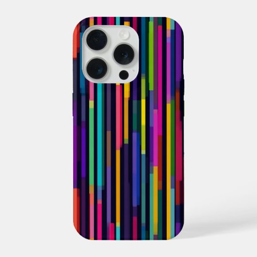Neon Verticaal Streeppatroon iPhone Hoesje (Achterkant)