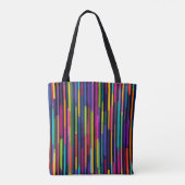 Neon Verticaal Streeppatroon Tote Bag (Achterkant)