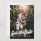 Neon Vertical Photo Save the Date Kaart (Voorkant)
