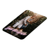 Neon Vertical Photo Save the Date Magnet Magneet (Linkerzijde)