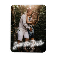 Neon Vertical Photo Save the Date Magnet