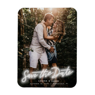 Neon Vertical Photo Save the Date Magnet Magneet