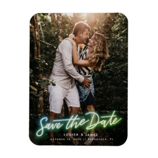Neon Vertical Photo Save the Date Magnet Magneet