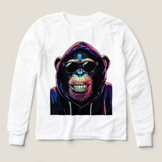 Neon Vibe – Stijlvolle Chimpansee in Hoodie en Zon