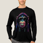 Neon Vibe – Stylish Chimpanzee in Hoodie and Sungl Tri-Blend Shirt (Voorkant volledig)