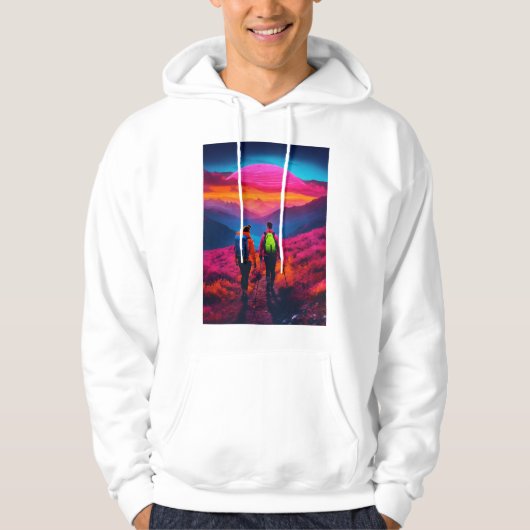 Neon Vibes Mountain Hike Hoodies voor Koppels - St (Voorkant)